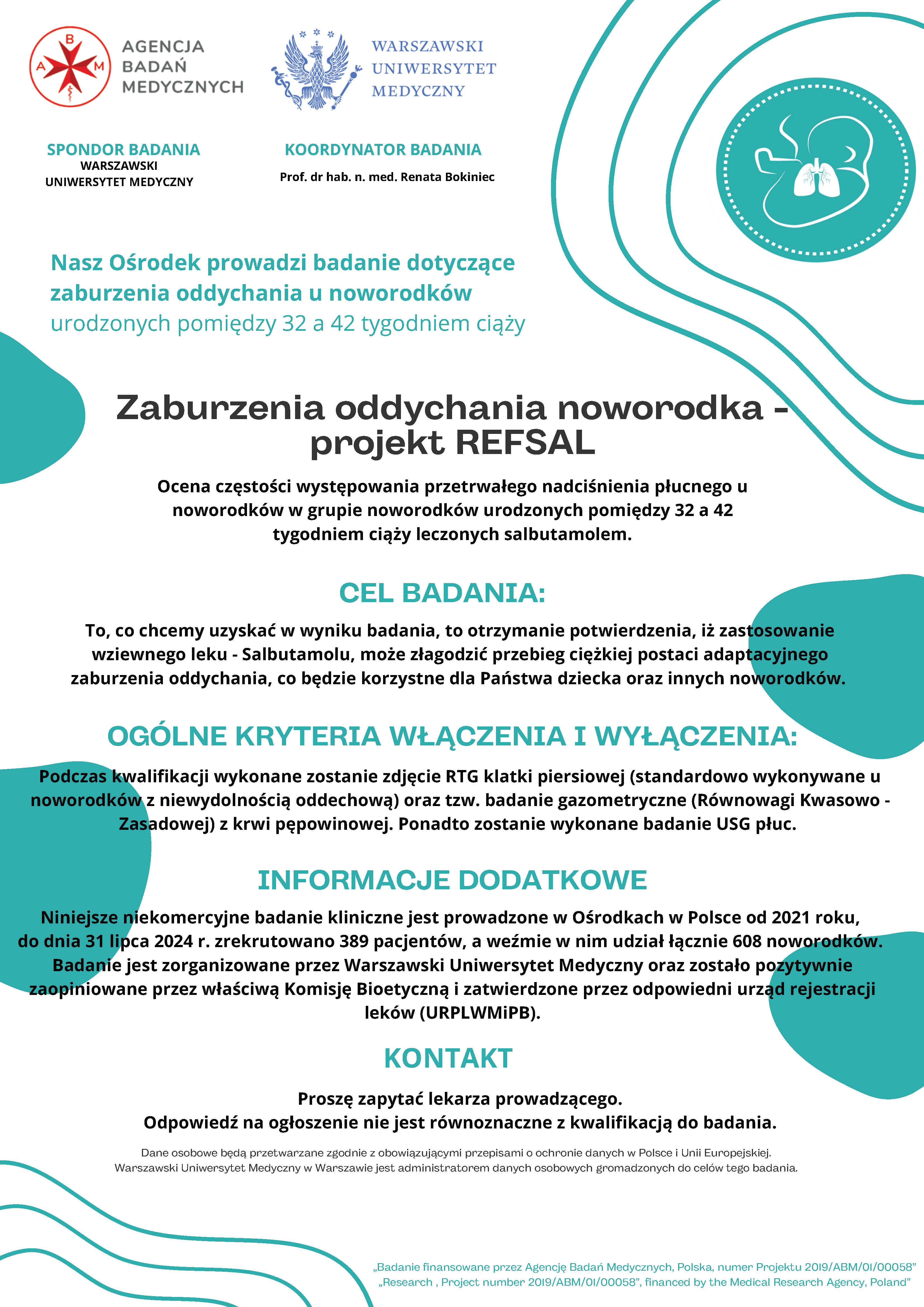 Badania noworodków w ramach projektu REFSAL